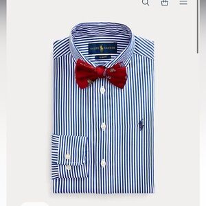 NWOTs!! Ralph Lauren Blue Stripped Cotton Dress shirt